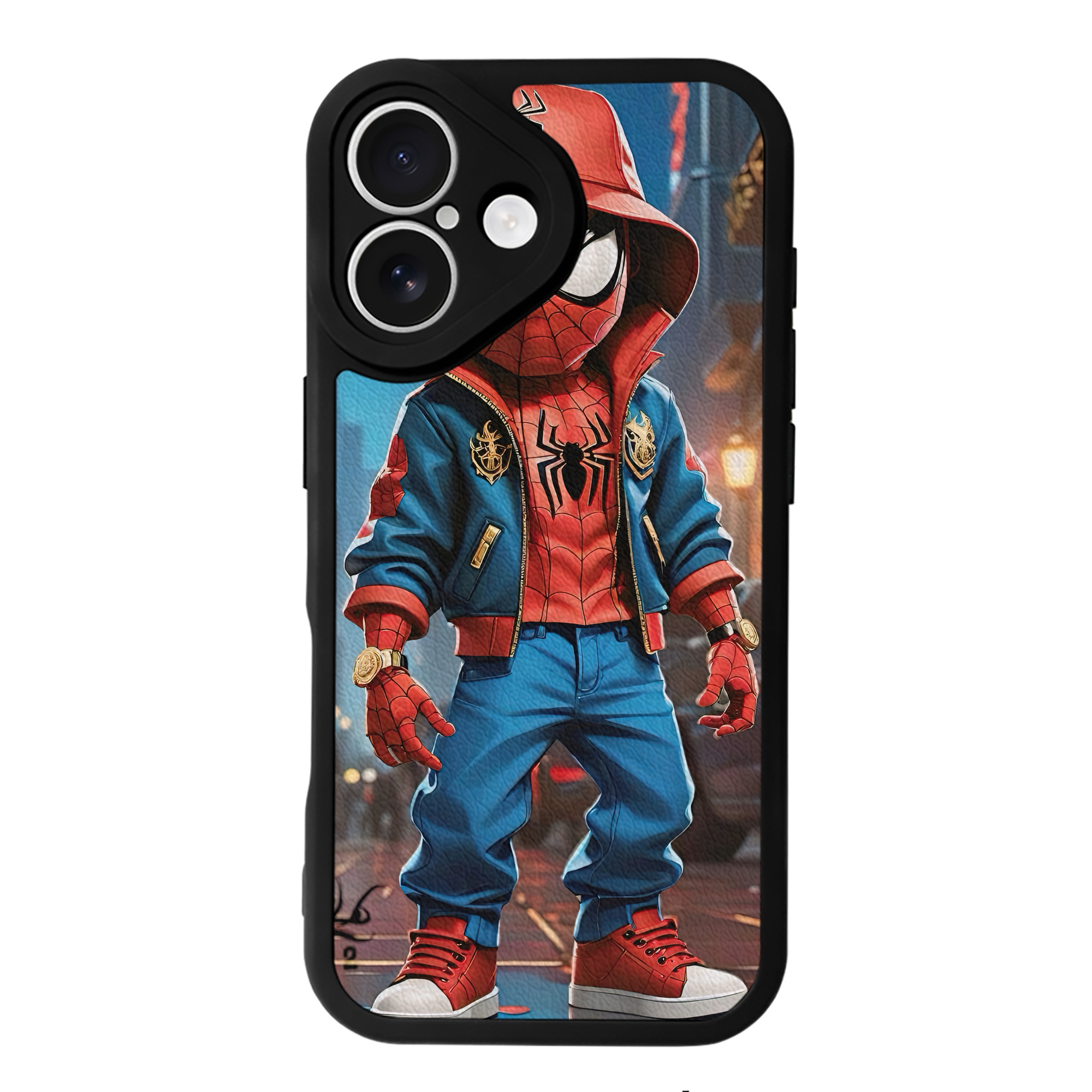 （画像用） Spider Man スパイダーマン 【iPhone 16シリーズ対応】シリコンスマホケース（レザー調） 材質：シリコン
